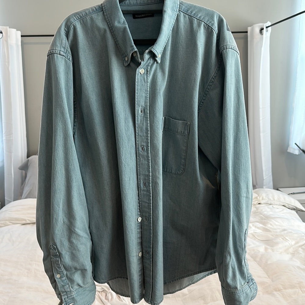 Balenciaga men’s jean shirt button down new never worn